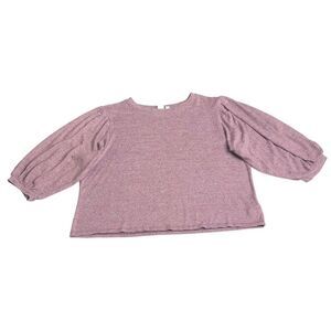 Gap Top Womens XL‎ Ruby Wine Supersoft 3/4 Balloon Sleeve Classic Preppy Boho